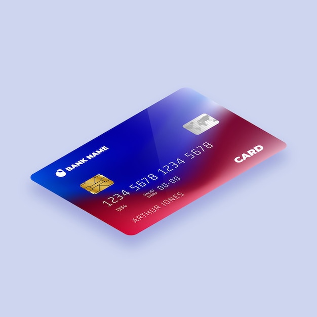 Gratis vector isometrisch ontwerp van creditcard