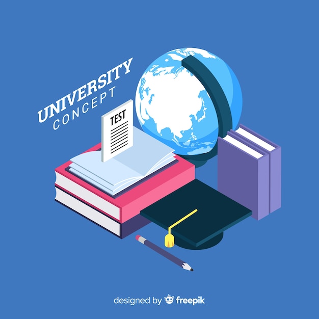 Gratis vector isometrisch universitair concept