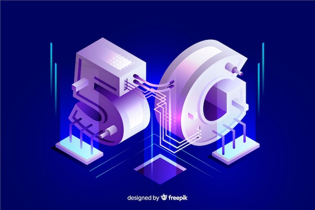 Isometrische 5g nieuwe draadloze internet wifi-verbinding