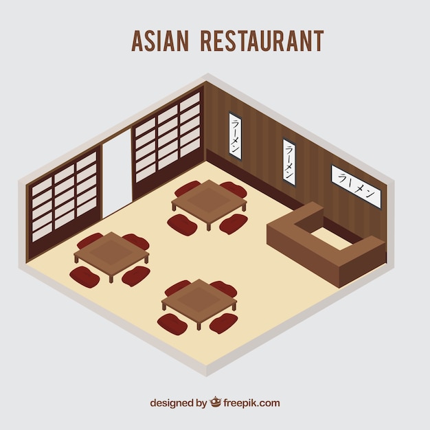 Isometrische Aziatisch restaurant