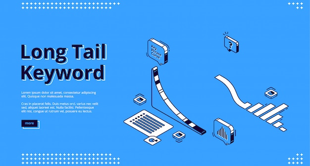 Isometrische bestemmingspagina met lange staart
