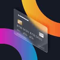 Gratis vector isometrische creditcard met glaseffect