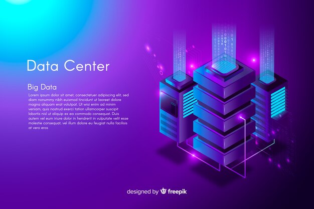 Isometrische datacenterachtergrond