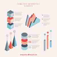 Gratis vector isometrische elementen voor infographics