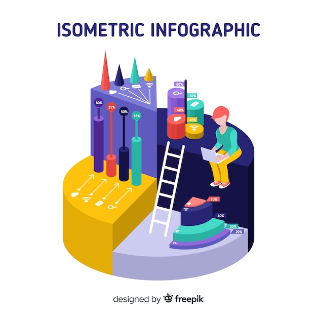 Isometrische infographic concept achtergrond