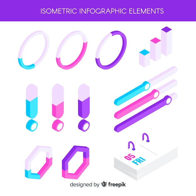 Isometrische infographic elementen pack