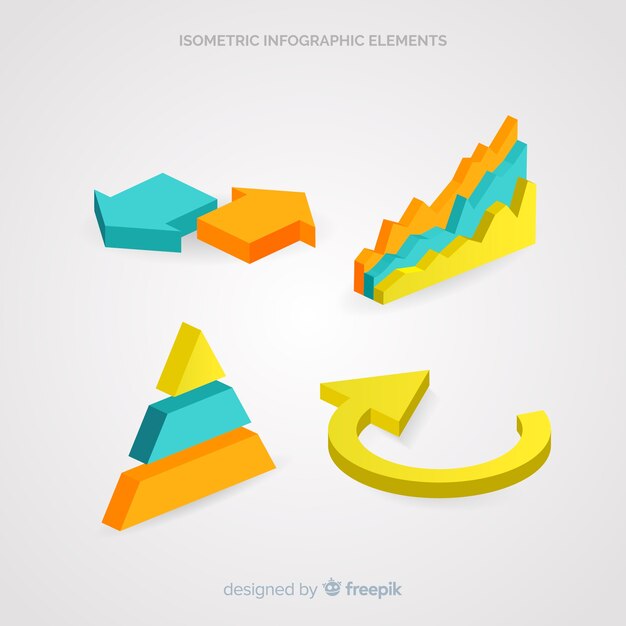 Isometrische infographic elementeninzameling