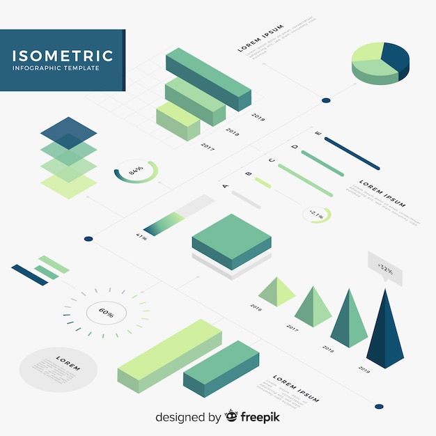 Isometrische infographic elementeninzameling