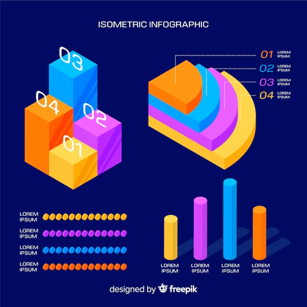 Gratis vector isometrische infographic sjabloon