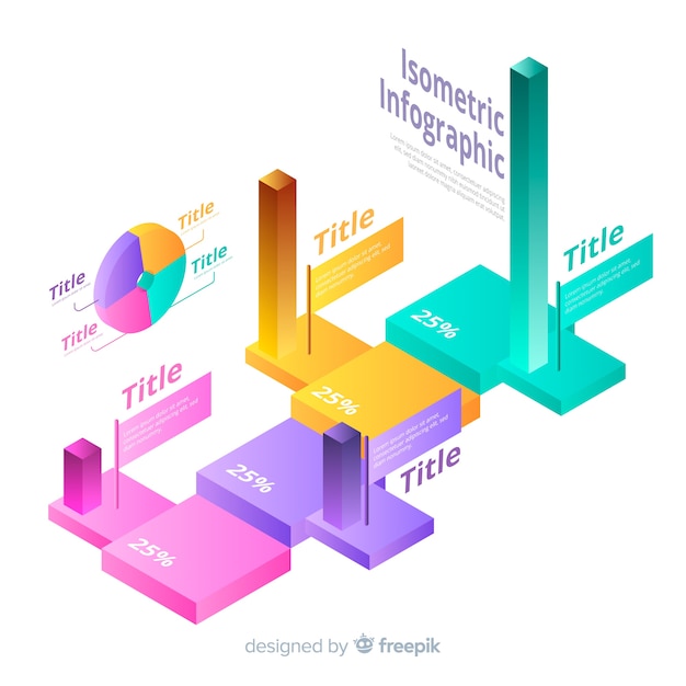 Gratis vector isometrische infographic