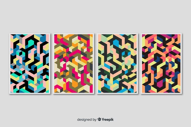 Isometrische patroon cover collectie