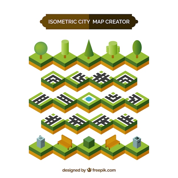 Isometrische pleinen om een ​​stad te maken