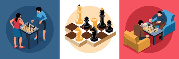 Isometrische schaakcomposities ingesteld