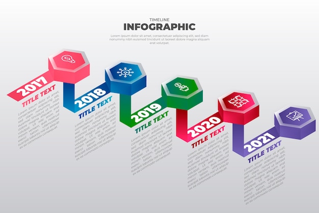 Isometrische tijdlijn infographic sjabloon