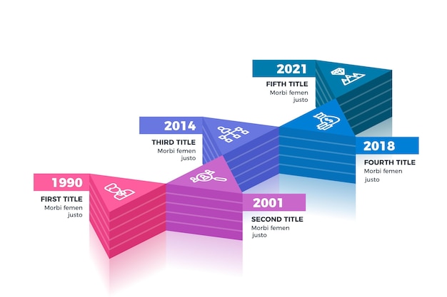 Gratis vector isometrische tijdlijn infographic sjabloon