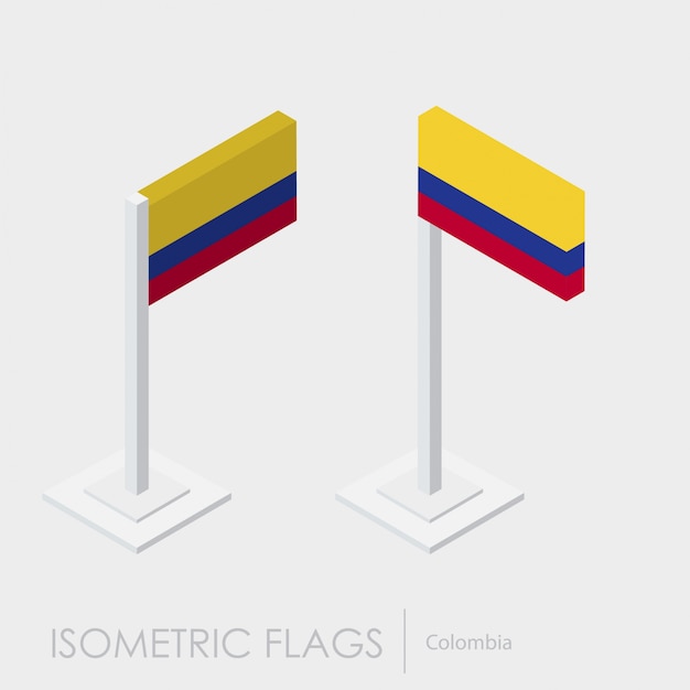 Gratis vector isometrische vlag van colombia