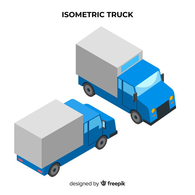 Isometrische vrachtwagenperspectieven collectie