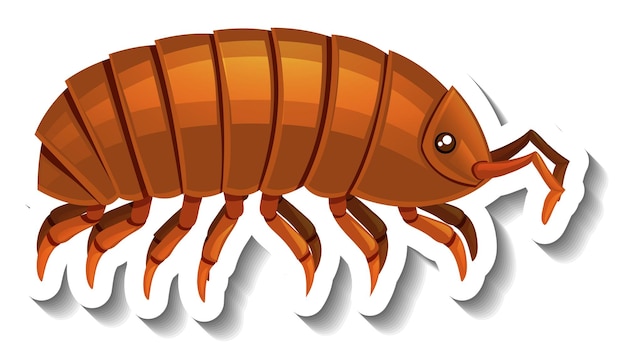 Gratis vector isopod dieren cartoon sticker