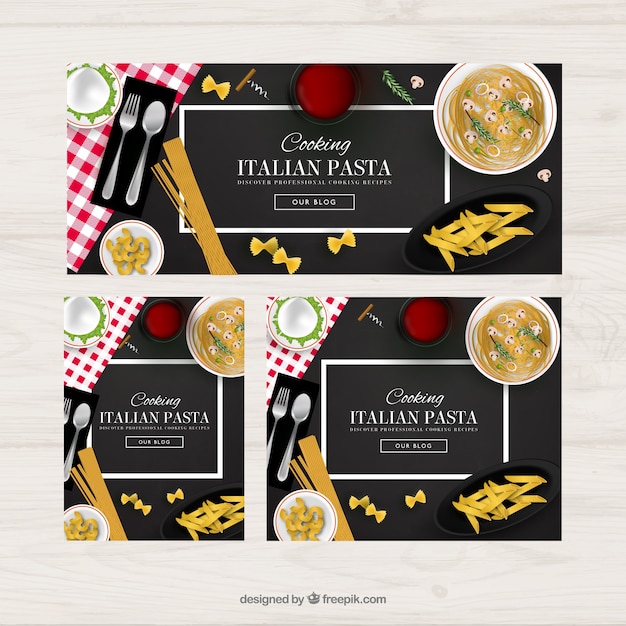 Gratis vector italiaans eten banners