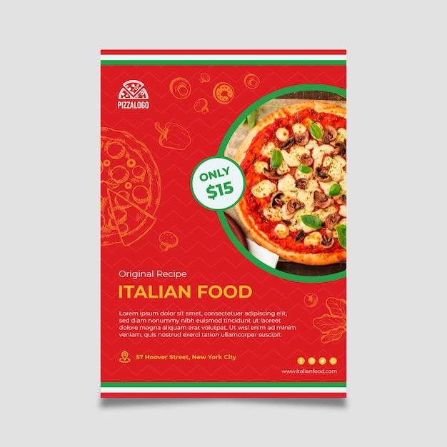 Italiaans eten flyer-sjabloon