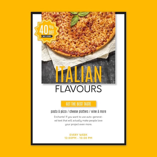 Gratis vector italiaans eten flyer-sjabloon