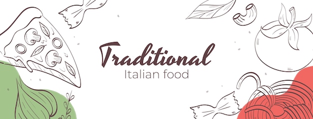 Gratis vector italiaans restaurant sjabloonontwerp