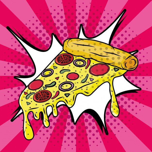 Italiaanse pizza pop-art stijl