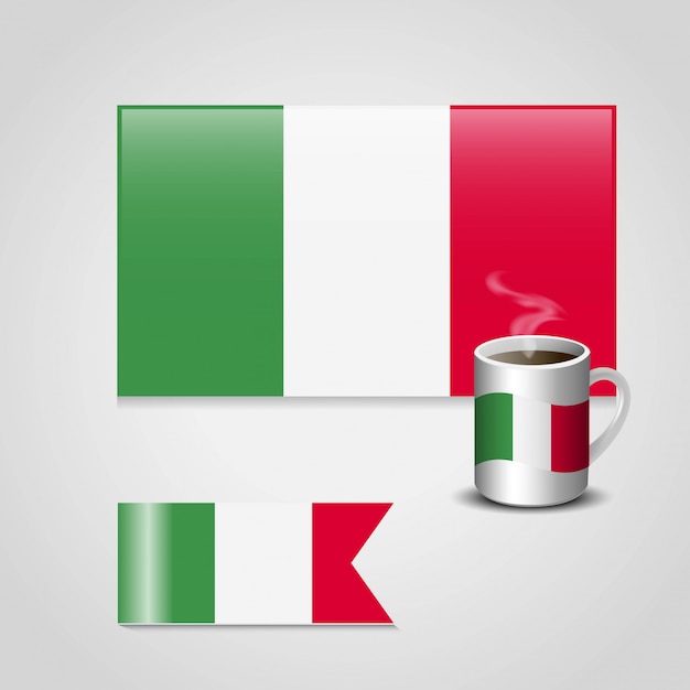 Gratis vector italië vlag ontwerp vector