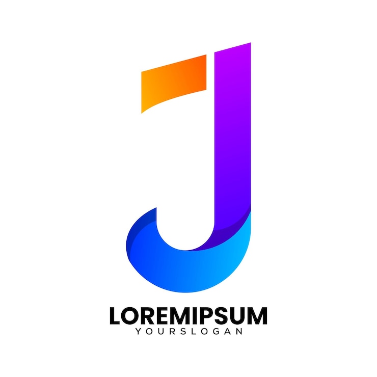 Gratis Vector j letter creatief kleurrijk icoon logo ontwerp