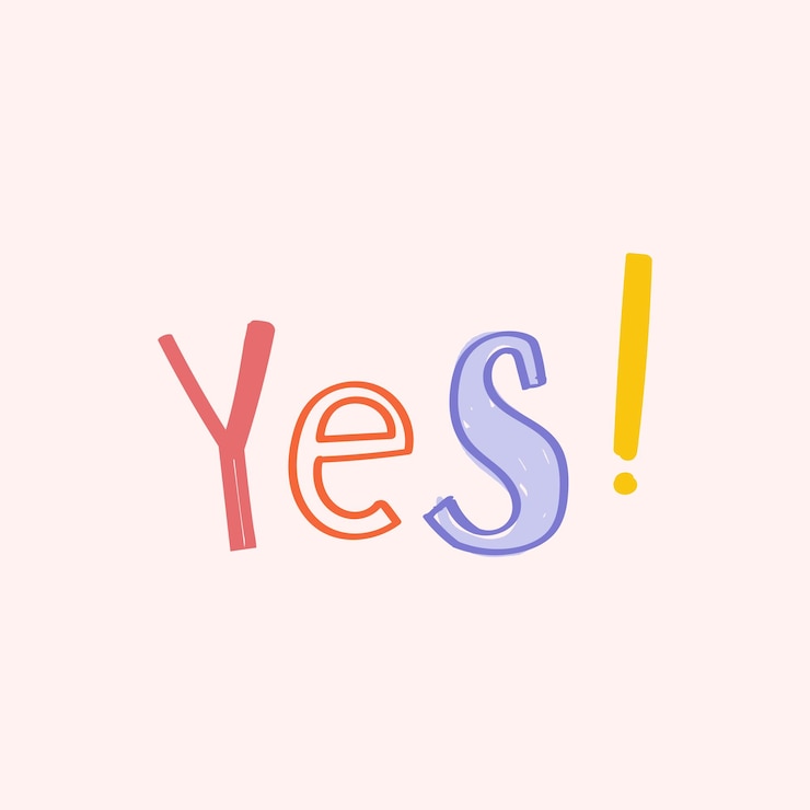 Gratis Vector ja! doodle typografie voor kinderen
