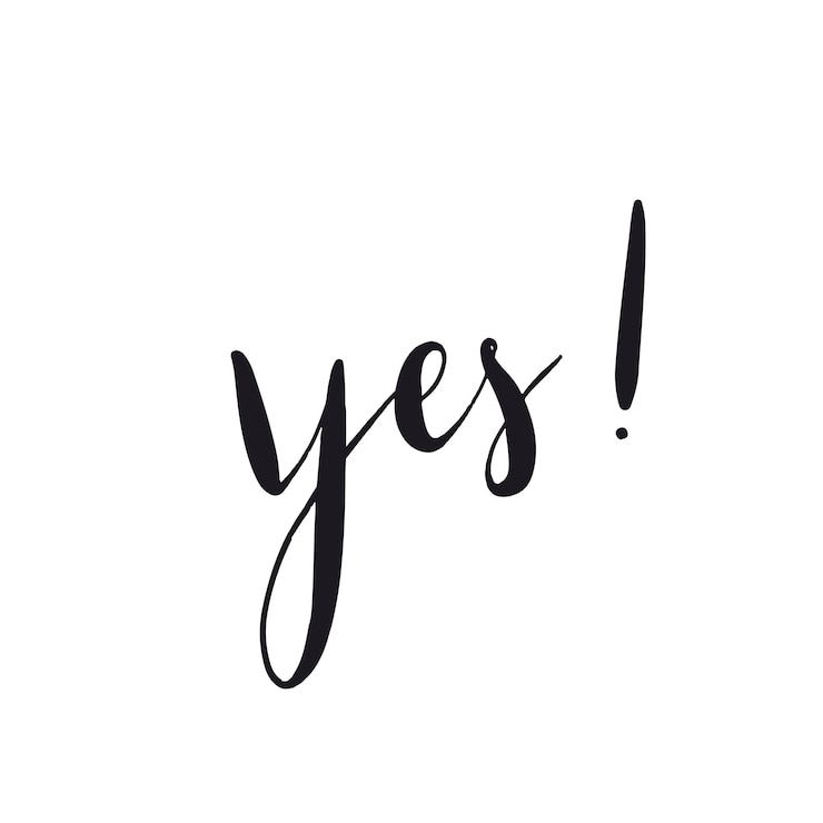 Gratis Vector ja! typografie stijl vector
