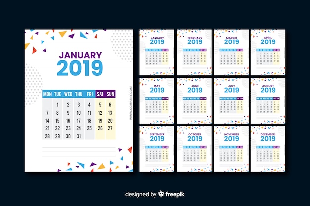 Jaar kalender 2019