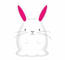 Gratis vector jaar van het konijn vector mascotte geïsoleerd op een witte achtergrond