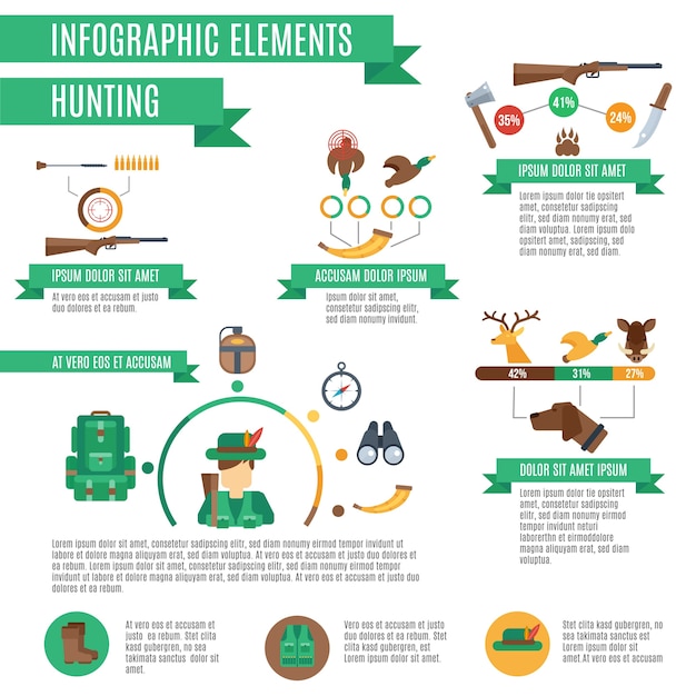 Jacht infographics set