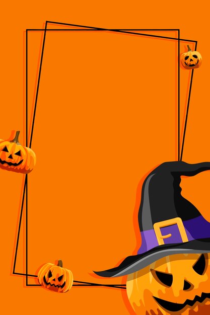 Jack O'Lantern frame op oranje achtergrond vector