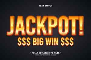 Gratis vector jackpot groot win teksteffect