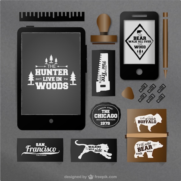 Gratis vector jager begrip vector set