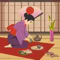 Gratis vector japan cultuur tradities achtergrond poster