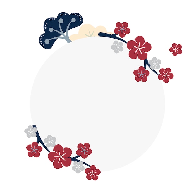 Gratis vector japans bloemenframe