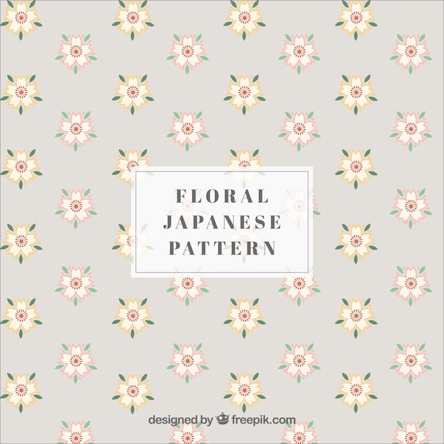 Gratis vector japanse patroon met bloemen