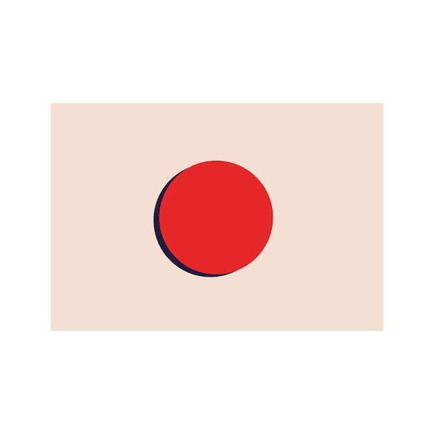 Gratis vector japanse vlag nationaal pictogram geïsoleerd