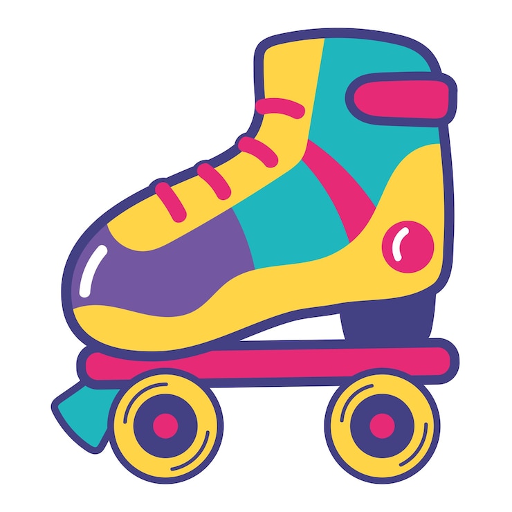 Gratis Vector jaren negentig pop-art stijl skate