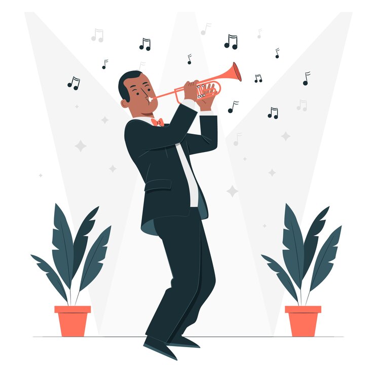 Gratis Vector jazz trompet concept illustratie
