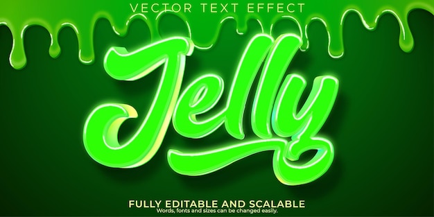 Jelly slime teksteffect bewerkbare groene en vloeibare letterstijl