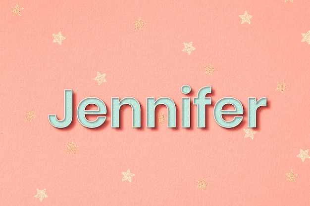 Gratis vector jennifer script woord kunst typografie vector