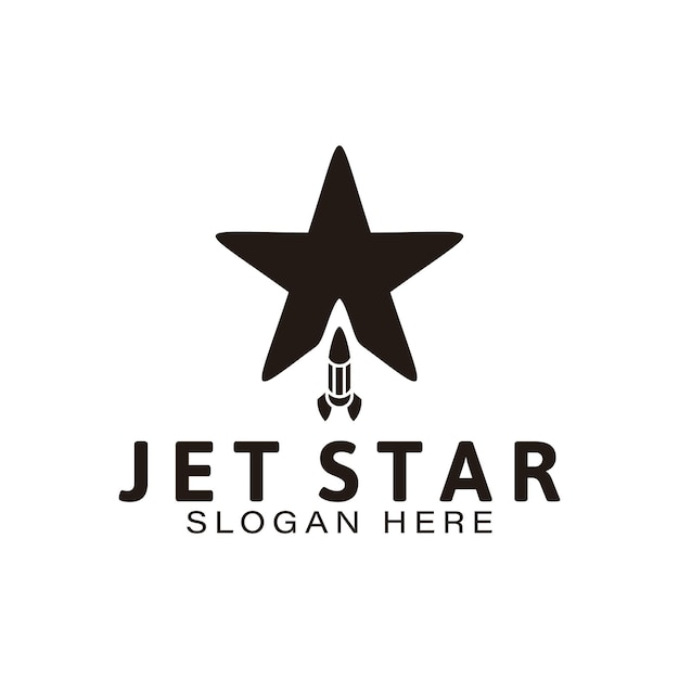 Jet star raket logo ideeën inspiratie logo ontwerp sjabloon vectorillustratie geïsoleerd op een witte achtergrond