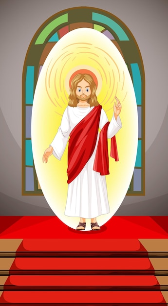 Gratis vector jezus christus in tekenfilmstijl