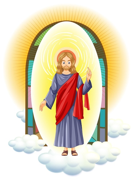 Gratis vector jezus christus-personage in cartoonstijl