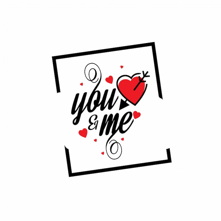 Gratis Vector jij en ik frame met witte achtergrond