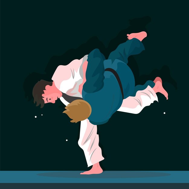 Jiu-jitsu-atleten die vechten